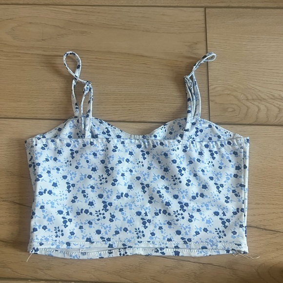 Shein blue flower corset top - Picture 2 of 3